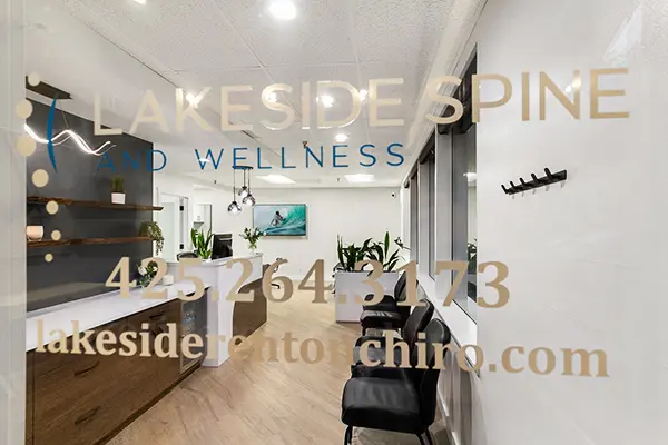 Lakeside Spine and Wellness front door sign in Renton, WA